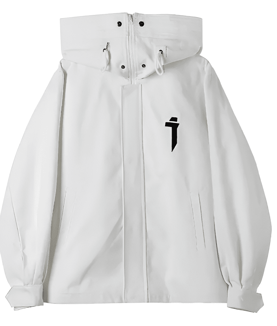 Veste ERI techwear blanche vue de face non portée