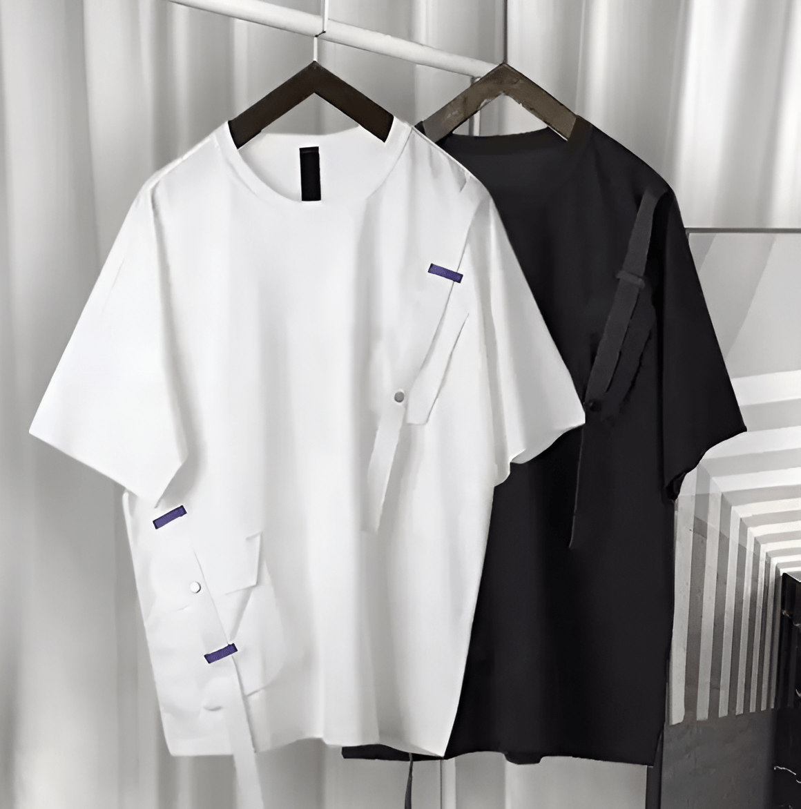 T-Shirt KAGOPANKU techwear blanc et noir